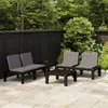 Image de vidaXL 4-delige Loungeset met kussens kunststof grijs3059832