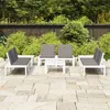Image de Salon de jardin Vidaxl bois gris 6 pieces 65.0 x 65 x 33 6 personnes