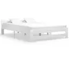 Image de Cadre de lit sans matelas blanc bois de pin massif 160x200 cm