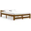Image de Cadre de lit sans matelas marron miel pin massif 140x200 cm