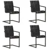 Image de vidaXL Eetkamerstoelen 4 st echt leer zwart3065691