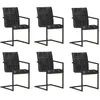 Image de vidaXL Eetkamerstoelen 6 st echt leer zwart3065692