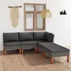 Image de Salon de jardin Vidaxl resine tressee gris 5 pieces x 60.5 x 67 5 personnes