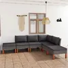 Image de vidaXL 6-delige Loungeset met kussens poly rattan grijs3059713