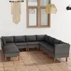 Image de Salon de jardin Vidaxl resine tressee gris 9 pieces x 60.5 x 67 9 personnes