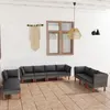 Image de Salon de jardin Vidaxl resine tressee gris 5 pieces 10 personnes