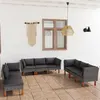 Image de Salon de jardin Vidaxl resine tressee gris 9 personnes 64.5 x 60 x 67 cm 9 pieces