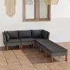 Image de Salon de jardin Vidaxl resine tressee 6 personnes 6 pieces 64.5 x 60 x 67 cm gris