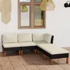 Image de Salon de jardin Vidaxl resine tressee noir 5 pieces x 60.5 x 67 5 personnes