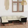 Image de Salon de jardin Vidaxl resine tressee noir 6 pieces x 60.5 x 67 6 personnes