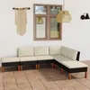 Image de vidaXL 6-delige Loungeset met kussens poly rattan zwart3059735