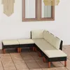 Image de vidaXL 6-delige Loungeset met kussens poly rattan zwart3059737