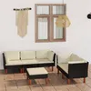 Image de Salon de jardin Vidaxl 6 personnes 6 pieces noir 64.5 x 60 x 67 cm resine tressee