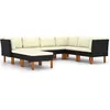 Image de Salon de jardin Vidaxl resine tressee noir 8 pieces x 60.5 x 67 8 personnes