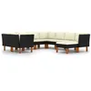 Image de Salon de jardin Vidaxl resine tressee noir 4 pieces 9 personnes