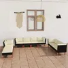 Image de Salon de jardin Vidaxl resine tressee noir 5 pieces 10 personnes