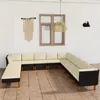 Image de Salon de jardin Vidaxl resine tressee noir 12 pieces x 60.5 x 67 2 personnes