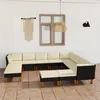 Image de vidaXL 12-delige Loungeset met kussens poly rattan zwart3059747