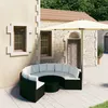 Image de vidaXL Salon de Jardin 7 pcs avec Coussins Mobilier de Patio Meubles d'Extérieur Mobilier de Terrasse Meubles de Jardin Résine Tressée Noir