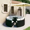 Image de Salon de jardin Vidaxl polyethylene noir 9 pieces 8 personnes