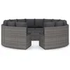 Image de Salon de jardin Vidaxl resine tressee gris 8 pieces 8 personnes