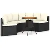 Image de Salon de jardin Vidaxl polyethylene noir 5 pieces 5 personnes