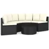 Image de Salon de jardin Vidaxl polyethylene noir 5 pieces 4 personnes