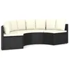 Image de Salon de jardin Vidaxl resine tressee noir 4 pieces 88.0 x 88 x 67 4 personnes