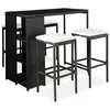 Image de Salon de jardin Vidaxl 5 pieces resine tressee noir 120.0 x 60 x 110 cm 2 personnes