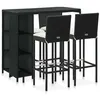 Image de Salon de jardin Vidaxl resine tressee noir 5 pieces 120.0 x 60 x 110