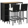Image de Salon de jardin Vidaxl noir 5 pieces resine tressee 4 personnes