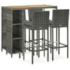 Image de Salon de jardin Vidaxl resine tressee gris 5 pieces 120.0 x 60 x 110 4 personnes