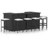 Image de vidaXL 8-delige Tuinbarset met kussens poly rattan zwart3064926