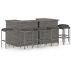 Image de Ensemble de bar de jardin 8 pcs et coussins Résine tressée Gris