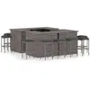 Image de Salon de jardin Vidaxl resine tressee gris 16 pieces