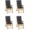 Image de Lot de 4 chaise vidaxl exterieur pliable H. 111 cm en acacia bois