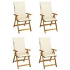 Image de Lot de 4 chaise vidaxl en acacia empilable pliable exterieur H. 111 cm bois