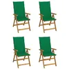 Image de Chaises inclinables de jardin lot de 4 et coussins Bois acacia