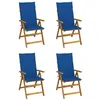 Image de Lot de 4 chaise vidaxl exterieur empilable pliable H. 111 cm en acacia bois