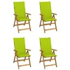 Image de Chaises inclinables de jardin lot de 4 et coussins Bois acacia
