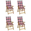 Image de Lot de 4 chaise vidaxl H. 111 cm pliable exterieur en acacia bois