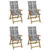 Image de Lot de 4 chaise vidaxl exterieur pliable en acacia H. 111 cm bois