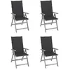 Image de Lot de 4 chaise vidaxl exterieur non pliable en acacia H. 110 cm bois