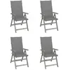 Image de Chaises inclinables de jardin lot de 4 et coussins Bois acacia