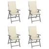Image de Chaises inclinables de jardin lot de 4 et coussins Bois acacia