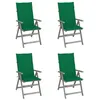 Image de Chaises inclinables de jardin lot de 4 et coussins Bois acacia
