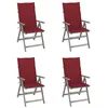 Image de Chaises inclinables de jardin lot de 4 et coussins Bois acacia