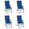 Image de Chaises inclinables de jardin lot de 4 et coussins Bois acacia