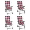 Image de Lot de 4 chaise vidaxl exterieur non pliable en acacia H. 111 cm bois