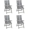 Image de Lot de 4 chaise vidaxl H. 110 cm non pliable exterieur en acacia bois